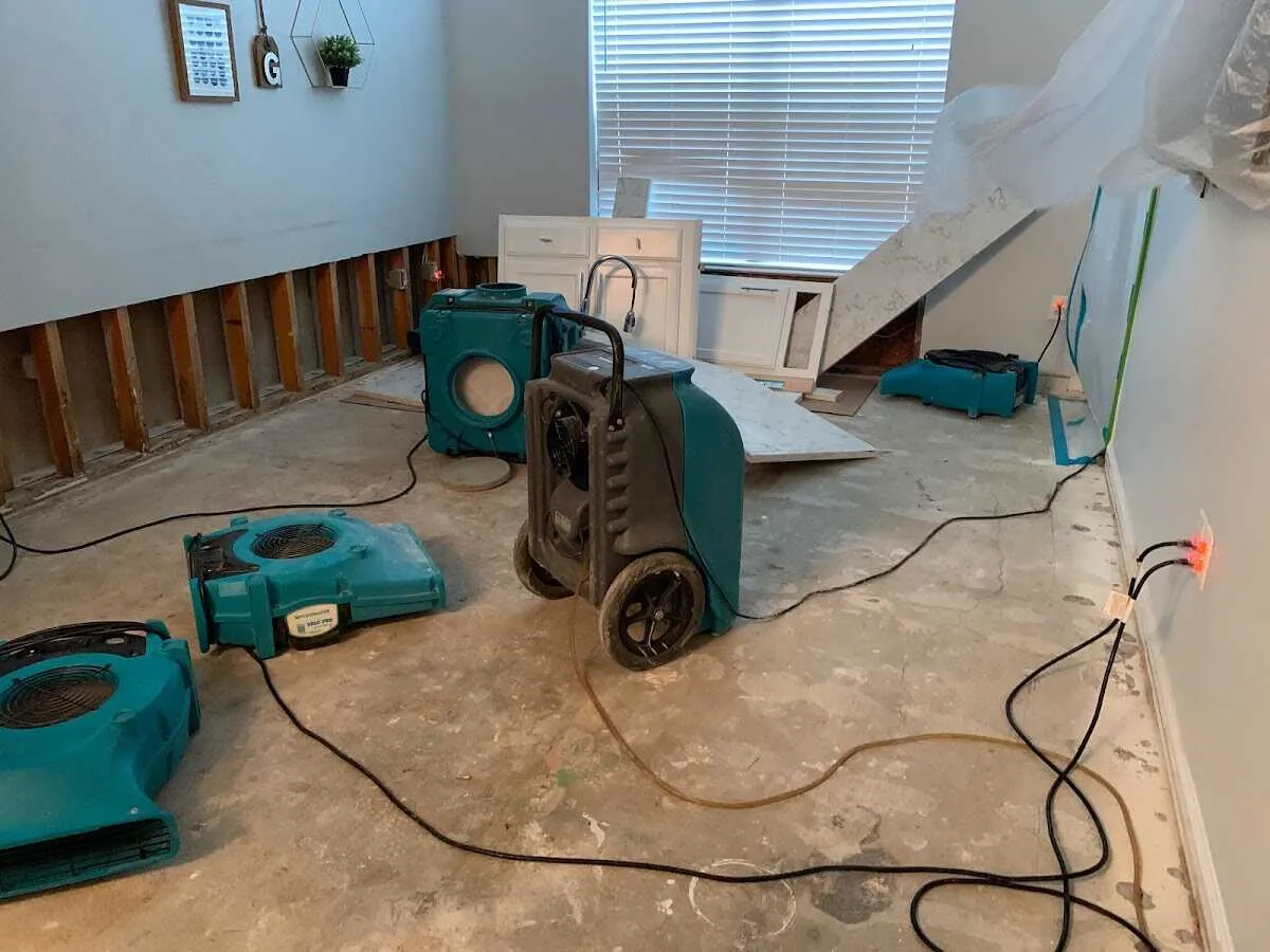 Dehumidifier in flood-cut room for Water Extraction & Removal in Byron